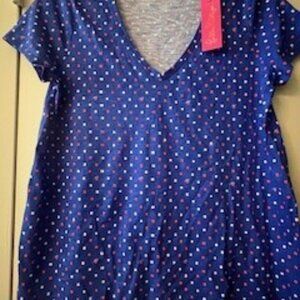 Lilly Pulitzer Borealis Blue Etta V Neck NWT Size L
